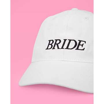 xo, Fetti Bride Baseball Hat Bachelorette Party Decorations White | Bride to Be Gift, Engagement Party Supplies, Cool Bride