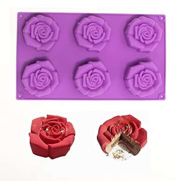 RoseFlower Silicone Molds for Baking and Ice Treats