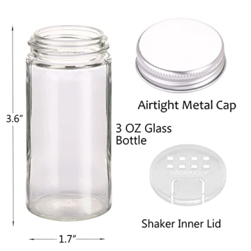 SWOMMOLY 3 Tier Spice Rack Organizer with 24 Jars