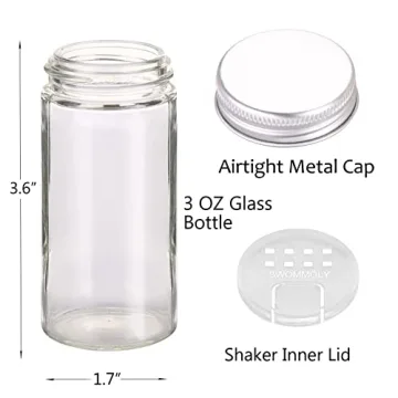 SWOMMOLY 3 Tier Spice Rack Organizer with 24 Jars