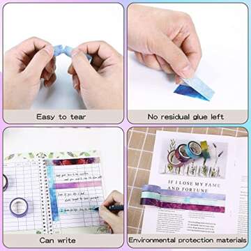 Molshine Set of 8 Washi Masking Tape for Crafting