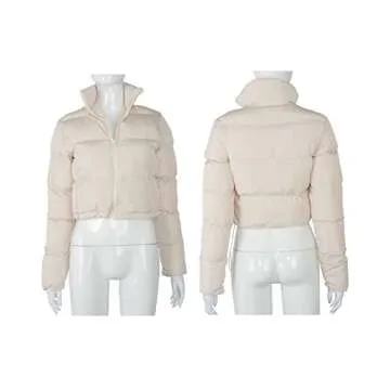 Stylish KANSOON Women's Winter Puffer Jacket - Cropped & Warm