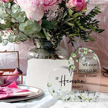 Beautiful Wedding Memorial Table Sign Heart Acrylic Plaque