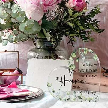 Beautiful Wedding Memorial Table Sign Heart Acrylic Plaque