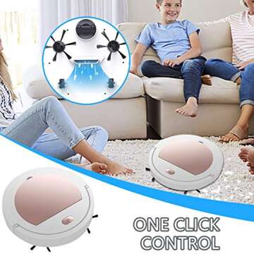 Home Robot Vacuum Cleaner, 3 in 1 Smart Sweeping Robot Vacuum, Wet/Dry Two Used, Long Lasting, Quiet Cleaning Robot, Ideal for Pet Hair, Carpets, Hard Floors