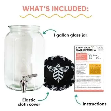 Craft A Brew - Kombucha Jar with Dispensing Valve - For Kombucha Fermentation - Includes Custom Clot...