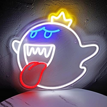 KING BOO Mario LED Neon Light for Game Room Decor
