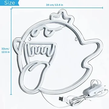 KING BOO Mario LED Neon Light for Game Room Decor