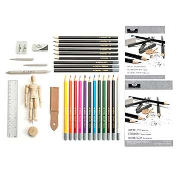 Royal Brush Essentials Art Sketching and Drawing Artist Set for Beginners, Multicolor, 32 Pieces (1 Pack)