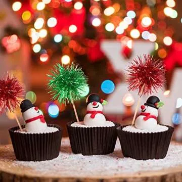 Christmas Firework Cupcake Toppers 120 Pcs