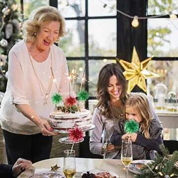 Christmas Firework Cupcake Toppers 120 Pcs