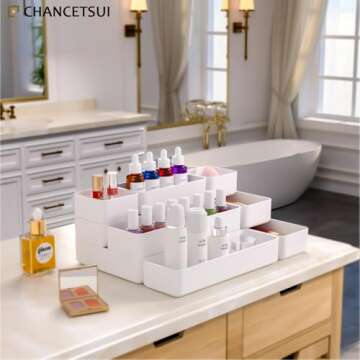 9 Pcs Stackable Drawer Organizer Trays Set, Multifunctional Stackable Storage Trays for Vanity, Bath...