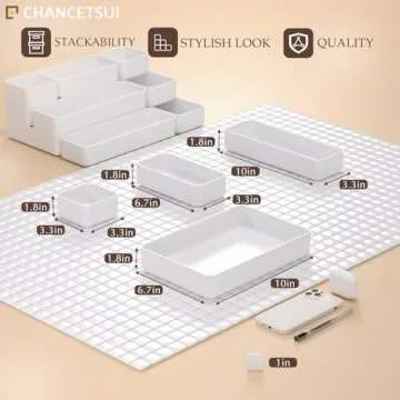 Versatile 9 Pcs Stackable Drawer Organizer Set