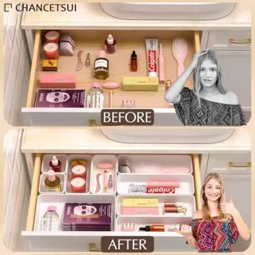 Versatile 9 Pcs Stackable Drawer Organizer Set