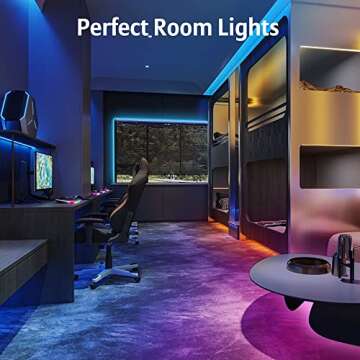 KEELIXIN 50ft LED Strip Lights,Led Lights for Bedroom,LED Light Strip,LED Lights Sync with Music,RGB LED Strip Lights with IR Remote & Bluetooth APP Control,Luces Led para Cuarto,LED Lights for Room