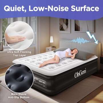 OhGeni Queen Air Mattress with Built in Pump, 18 Raised Blow Up Mattress, Low Noise Surface Portable...
