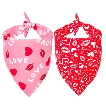 Stylish ADOGGYGO Valentine's Day Dog Bandana - Reversible & Adjustable