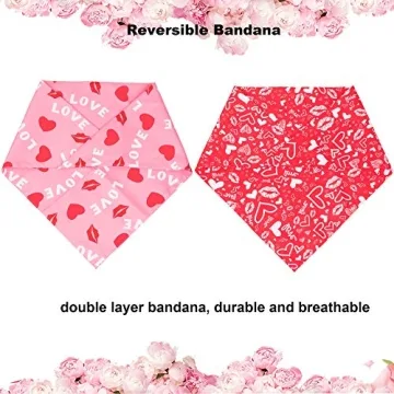 ADOGGYGO Valentine's Day Dog Bandana for All Breeds