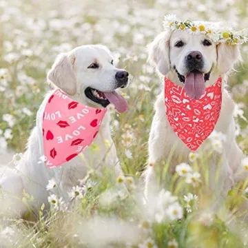 ADOGGYGO Valentine's Day Dog Bandana for All Breeds