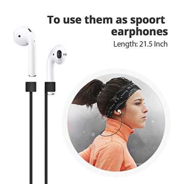 for Airpods Case Keychain, BLUEWIND AirPod Charging Protective Case, Portable Carrying Earpods Case with Strap, Keychain, Soft Fluffy Ball, Compatible with Apple AirPods 1&2 Bluetooth Earphone (Black)