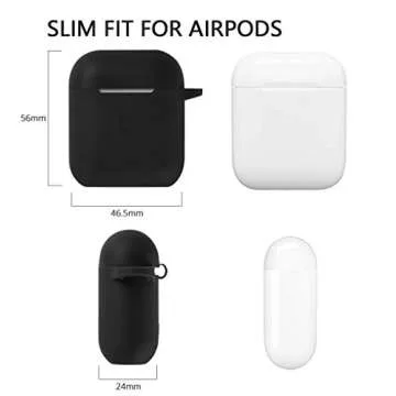 for Airpods Case Keychain, BLUEWIND AirPod Charging Protective Case, Portable Carrying Earpods Case with Strap, Keychain, Soft Fluffy Ball, Compatible with Apple AirPods 1&2 Bluetooth Earphone (Black)