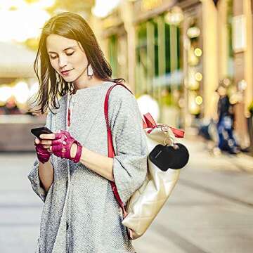 for Airpods Case Keychain, BLUEWIND AirPod Charging Protective Case, Portable Carrying Earpods Case with Strap, Keychain, Soft Fluffy Ball, Compatible with Apple AirPods 1&2 Bluetooth Earphone (Black)