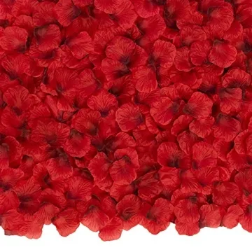 BESKIT 3000 PCS Dark Red Artificial Silk Rose Petals for Valentine's Day, Romantic Night, Wedding Fl...
