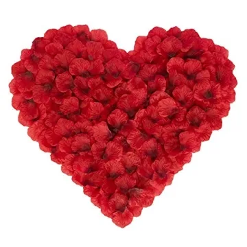 BESKIT 3000 PCS Dark Red Silk Rose Petals for Celebrations