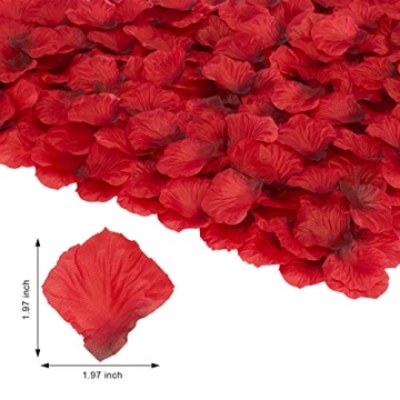 BESKIT 3000 PCS Dark Red Silk Rose Petals for Celebrations