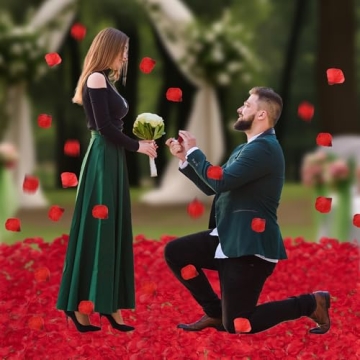 BESKIT 3000 PCS Dark Red Silk Rose Petals for Celebrations