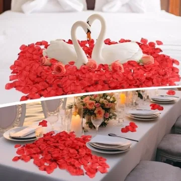 BESKIT 3000 PCS Dark Red Silk Rose Petals for Celebrations