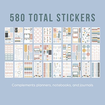 Happy Planner Sticker Pack - 580 Colorful Stickers for Organizing