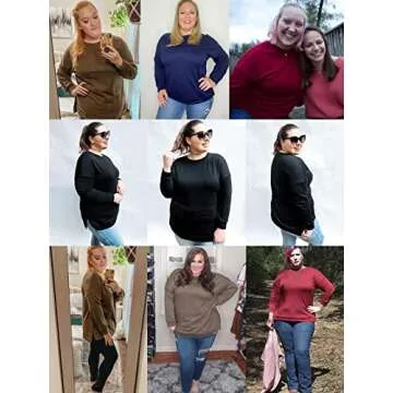 DOLNINE Plus-Size Sweatshirts for Women Casual Tops