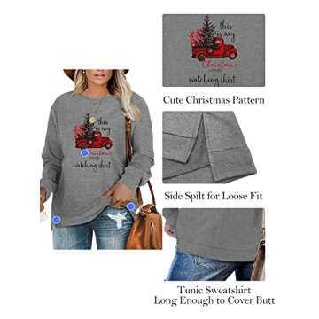 DOLNINE Plus-Size Sweatshirts for Women Casual Tops