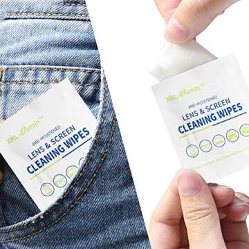 Lens Cleaning Wipes 250 Individually Wrapped Pre-Moistened Screen Cleaner, Safely Streak-Free Clean Glasses for Eyeglasses, Tablets, Camera, Phone