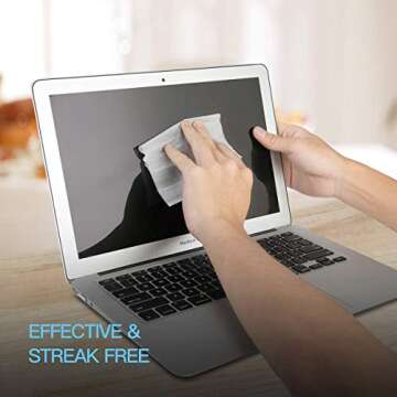 Lens Cleaning Wipes 250 Individually Wrapped Pre-Moistened Screen Cleaner, Safely Streak-Free Clean Glasses for Eyeglasses, Tablets, Camera, Phone