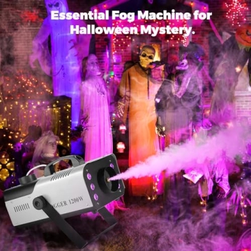 LYJFBD Fog Machine with Wireless Remote | Smoke Machine with 14 Colorful lights for Indoor Outdoor H...