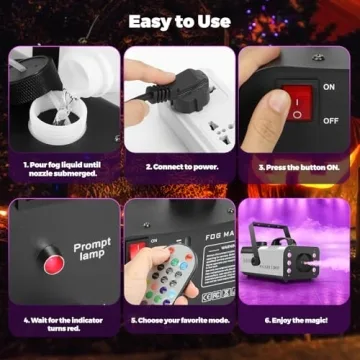 Powerful Fog Machine with RGB Lights for Events