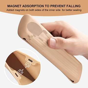 Travel Essentials Makeup Brush Holder, Portable Make Up Brush Organizer Travel Case, Silicone Makeup Brush Bag Small Pouch, Waterproof and Easy to Clean Cosmetic Brush Covers Khaki