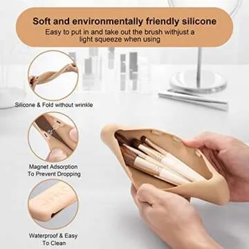 Travel Essentials Silicone Makeup Brush Holder - Portable Organizer