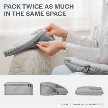 Aerotrunk Compression Packing Cubes for Travel - Luggage Organizer Bags - Double Zipper Packing Cube...