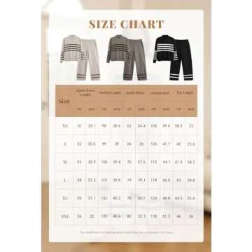 Koandaily Womens 2 Piece Striped Sweater Outfits Long Sleeve Mock Neck Pullover Top Wide Leg Pants Cozy Casual Lounge Sets