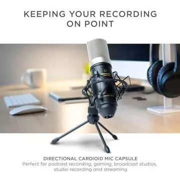 Marantz Professional MPM-1000 - Studio Recording XLR Condenser Microphone with Desktop Stand and Cable – for Podcast and Streaming Projects, Black