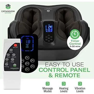 KoolerThings Shiatsu Heated Foot Calf Massager for Sore Feet Relief