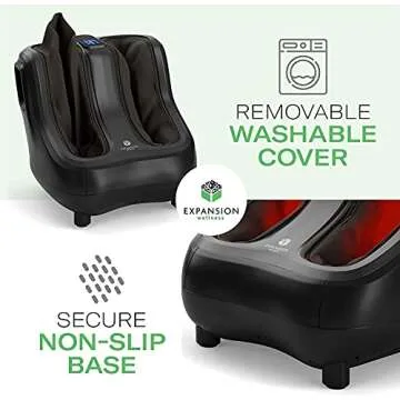 KoolerThings Shiatsu Heated Foot Calf Massager for Sore Feet Relief