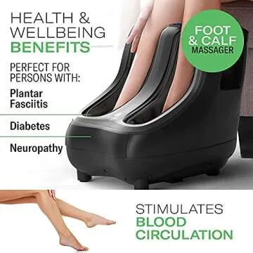 KoolerThings Shiatsu Heated Foot Calf Massager for Sore Feet Relief