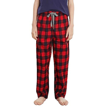 HiddenValor Big Boys Cotton Pajama Lounge Pants - Red Black Plaid XL