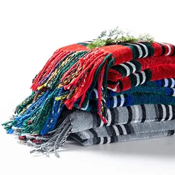 Bedsure Plaid Chenille Blanket Soft Decorative Throw Red