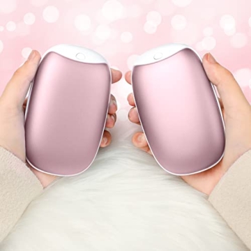 2 Pack Hand Warmers Rechargeable, 8000mAh Electric Portable Pocket Hand Warmer/Power Bank, Great for...