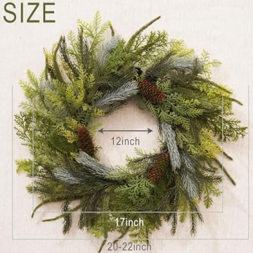 Decorbyhannah 20 Inch Prelit Christmas Wreath for All Occasions